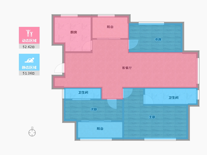 山东省-烟台市-塔埠栋盛苑-94.99-户型库-动静分区