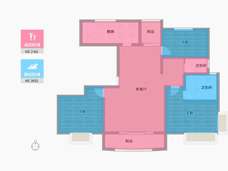 山东省-济宁市-天安·芝籣公馆-102.25-户型库-动静分区