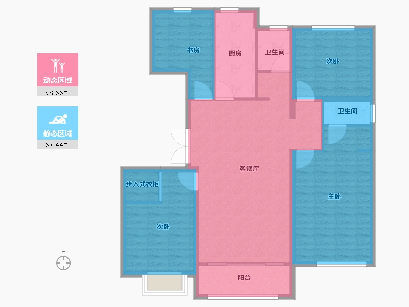 河北省-秦皇岛市-那畔雲起墅-110.40-户型库-动静分区