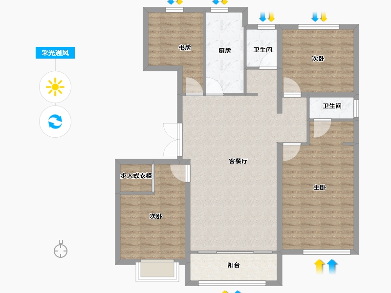 河北省-秦皇岛市-那畔雲起墅-110.40-户型库-采光通风