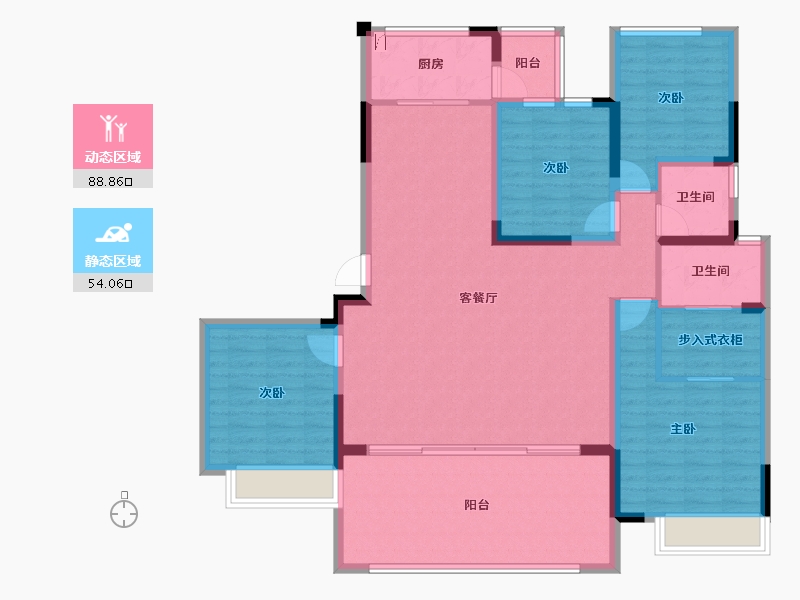 云南省-昭通市-红星国际-128.95-户型库-动静分区