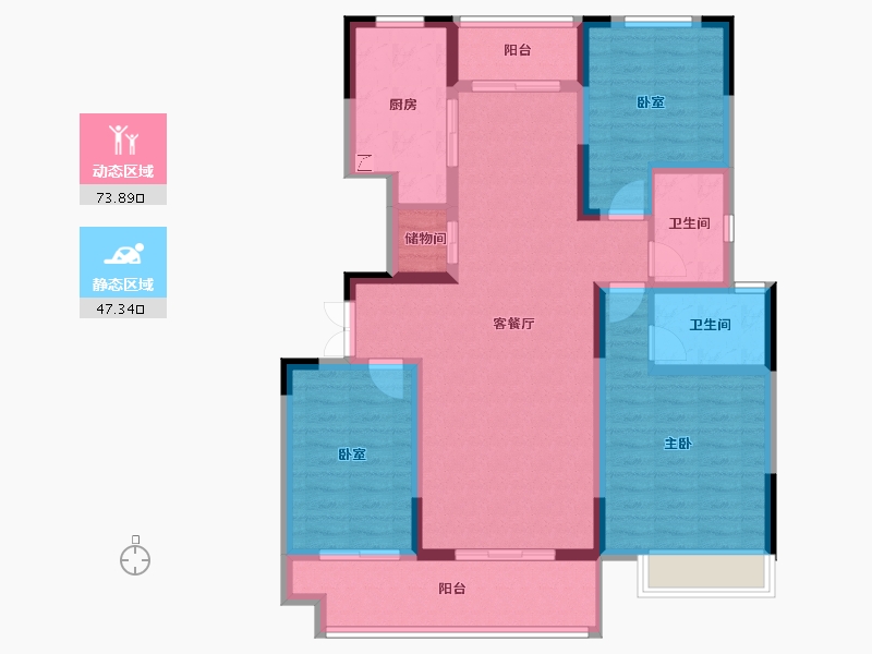 河南省-焦作市-中诚·正荣府-108.00-户型库-动静分区