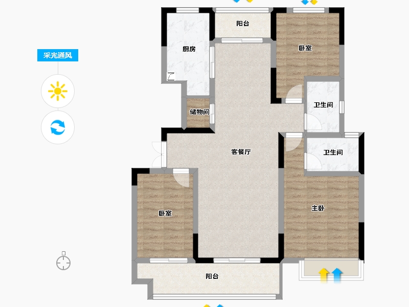 河南省-焦作市-中诚·正荣府-108.00-户型库-采光通风