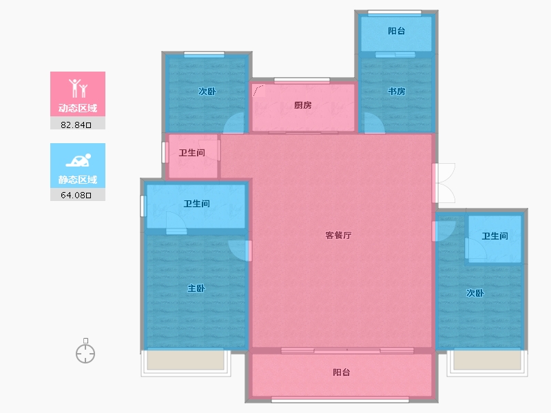 河南省-开封市-橄榄城·璟院-133.60-户型库-动静分区