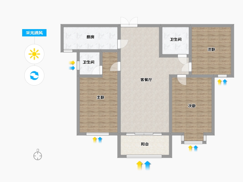 河北省-邯郸市-愉知苑-118.03-户型库-采光通风