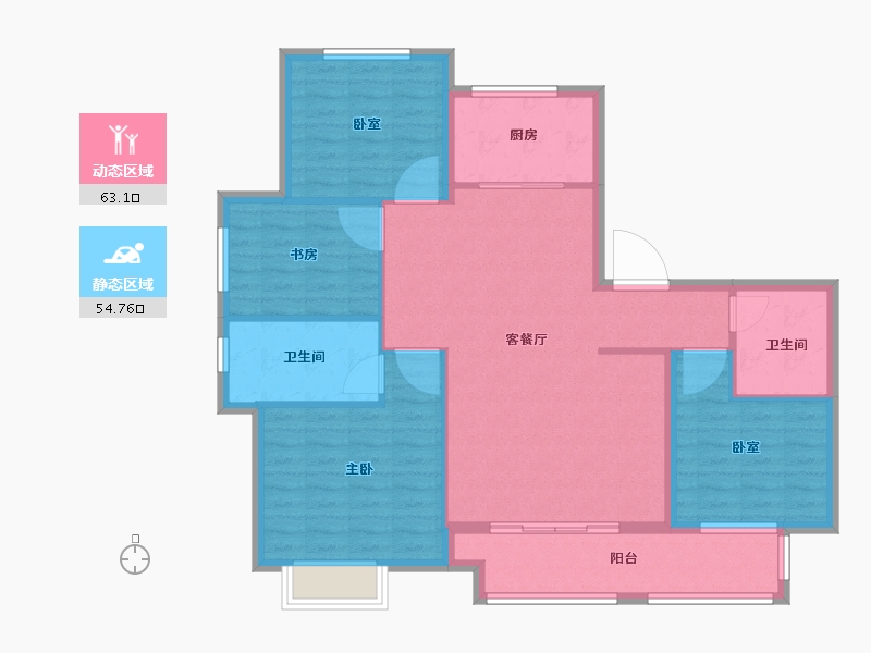 山东省-济宁市-绿郡公馆-106.90-户型库-动静分区