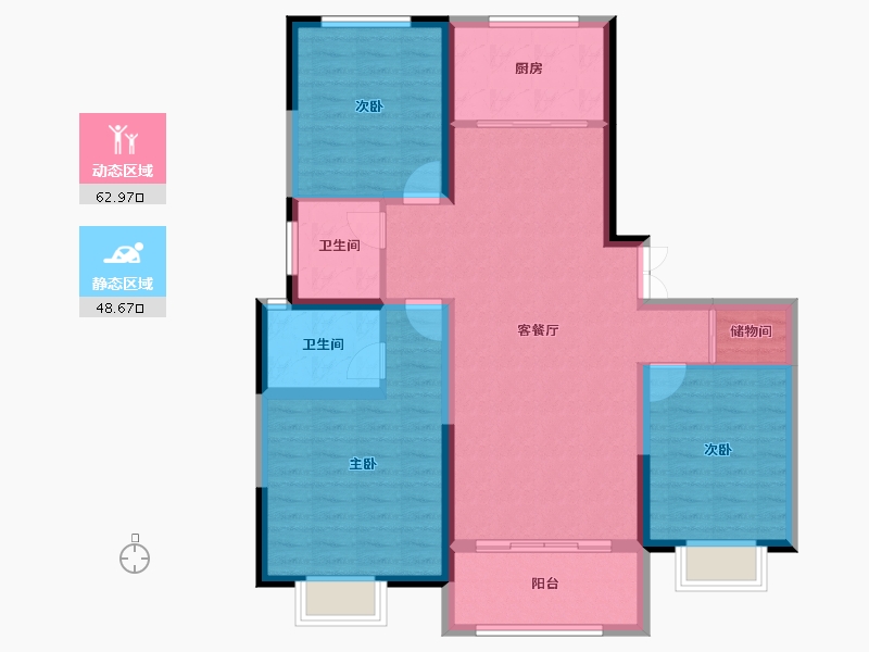 河南省-焦作市-中原·九鼎毓秀-100.50-户型库-动静分区