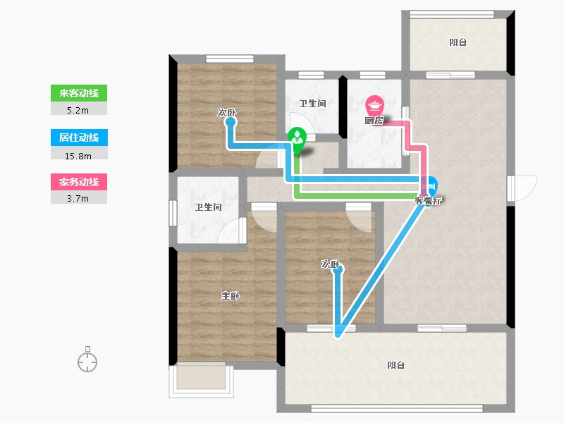 湖北省-荆门市-众和月湖壹品-94.96-户型库-动静线