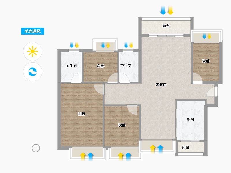 广东省-清远市-清远富力中以科城-97.26-户型库-采光通风