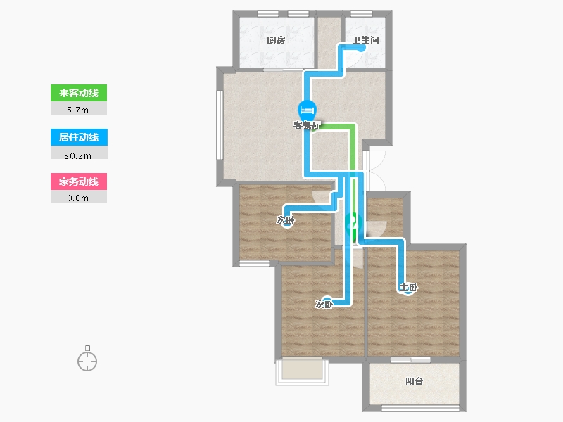 湖北省-荆门市-凯凌·香格里拉三期-79.80-户型库-动静线