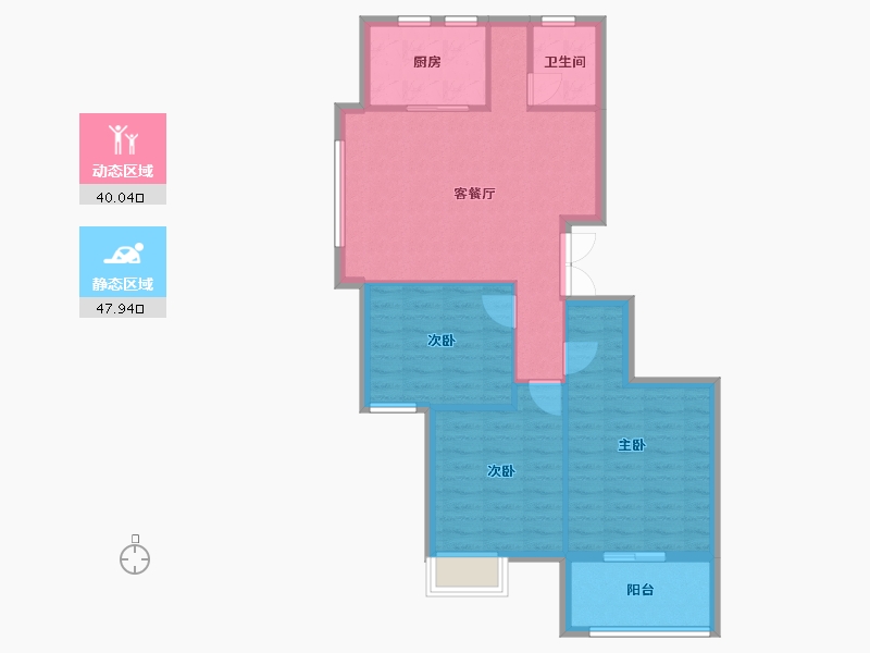 湖北省-荆门市-凯凌·香格里拉三期-79.80-户型库-动静分区