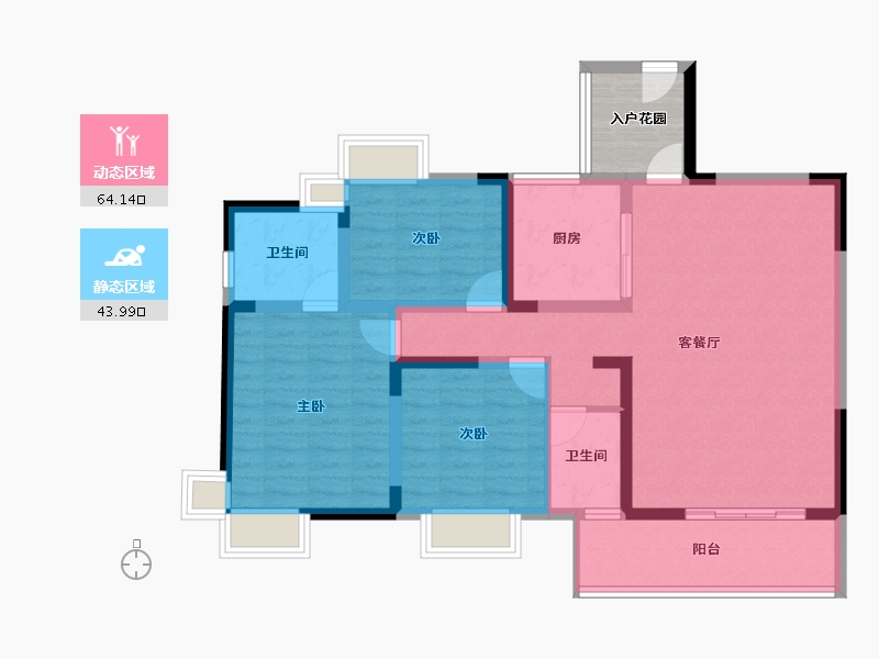 广西壮族自治区-来宾市-晓都·盛苑新街-101.25-户型库-动静分区