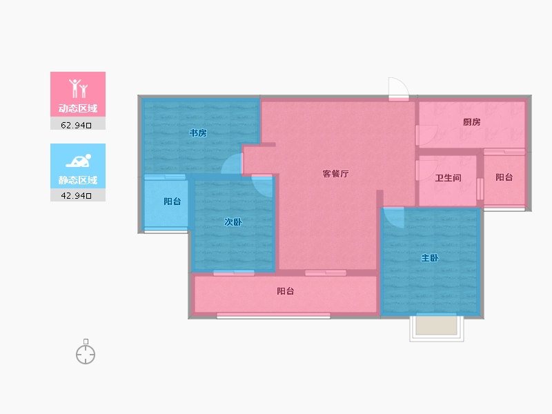 江苏省-连云港市-福居·新天地-94.77-户型库-动静分区