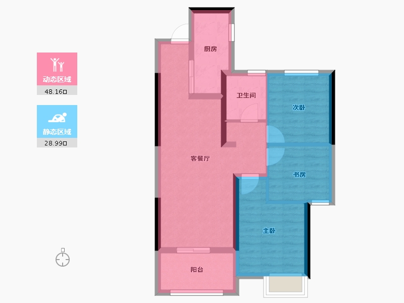 湖北省-荆州市-中建·荆州之星-68.31-户型库-动静分区