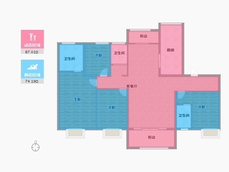 山东省-济宁市-曲阜碧桂园翡翠华府-146.43-户型库-动静分区