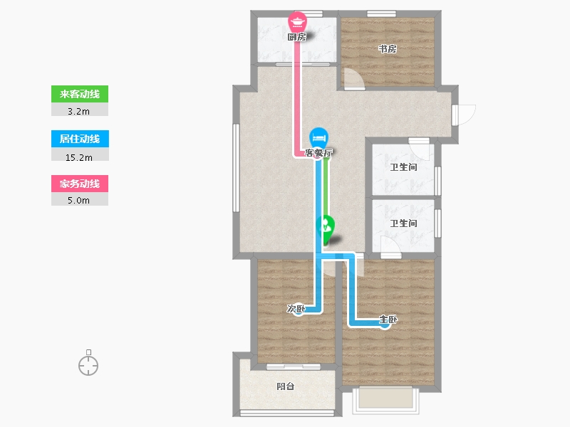 山东省-菏泽市-鑫源麗水城-96.06-户型库-动静线