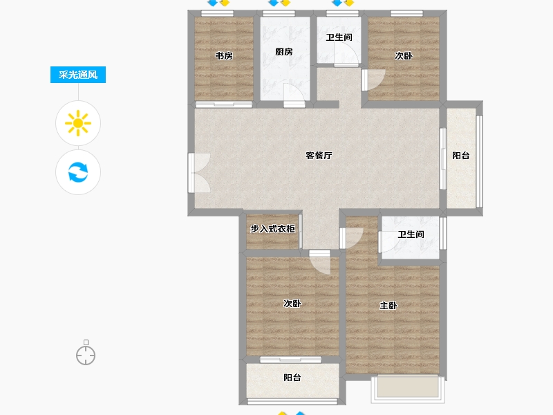 江苏省-连云港市-福居·新天地-108.34-户型库-采光通风