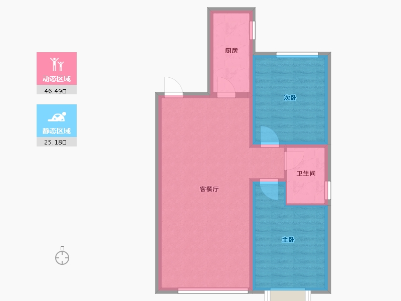 辽宁省-锦州市-东一锦绣蓝湾-64.12-户型库-动静分区