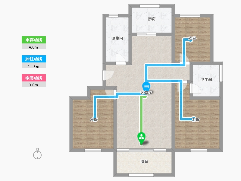 山东省-济宁市-水岸雅居-104.85-户型库-动静线