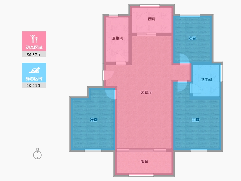 山东省-济宁市-水岸雅居-104.85-户型库-动静分区