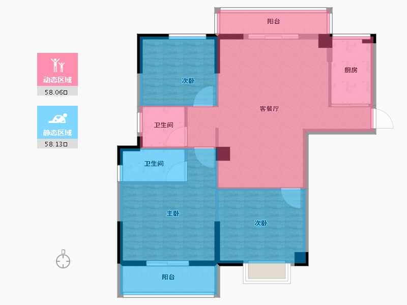 福建省-莆田市-凤达南湖佳园-104.85-户型库-动静分区