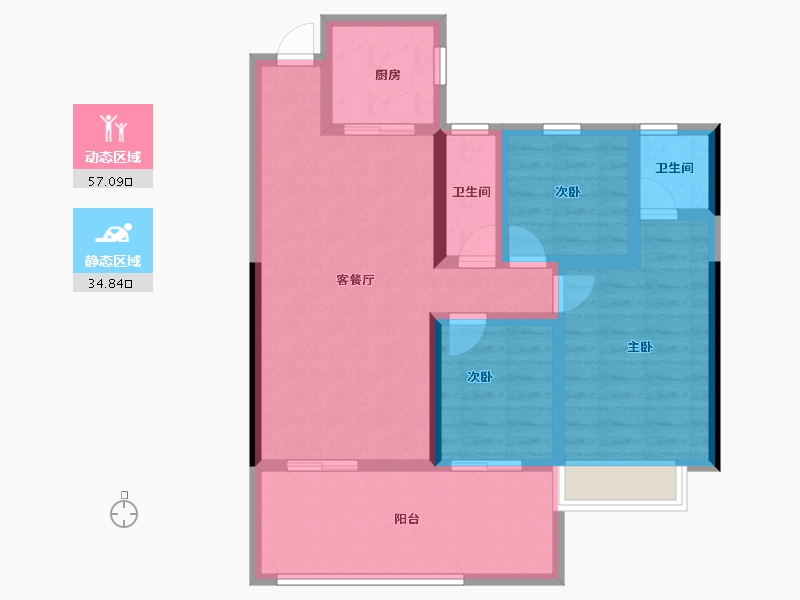 湖北省-荆门市-众和月湖壹品-81.21-户型库-动静分区