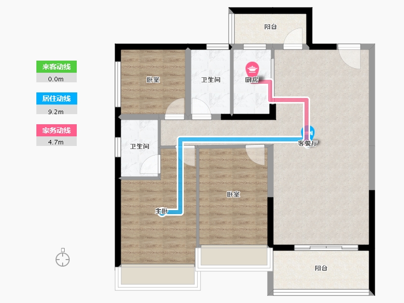 广西壮族自治区-贵港市-鑫炎凤凰城-91.87-户型库-动静线