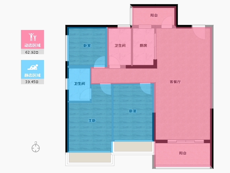 广西壮族自治区-贵港市-鑫炎凤凰城-91.87-户型库-动静分区