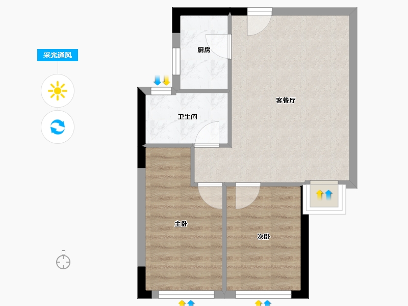 福建省-莆田市-铜锣湾万达广场-48.57-户型库-采光通风