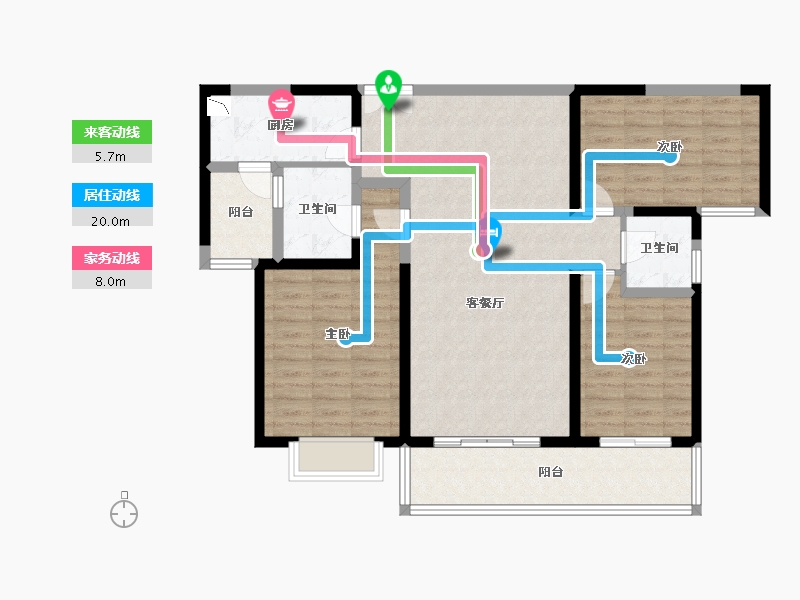 云南省-玉溪市-颐和翡翠府-104.09-户型库-动静线