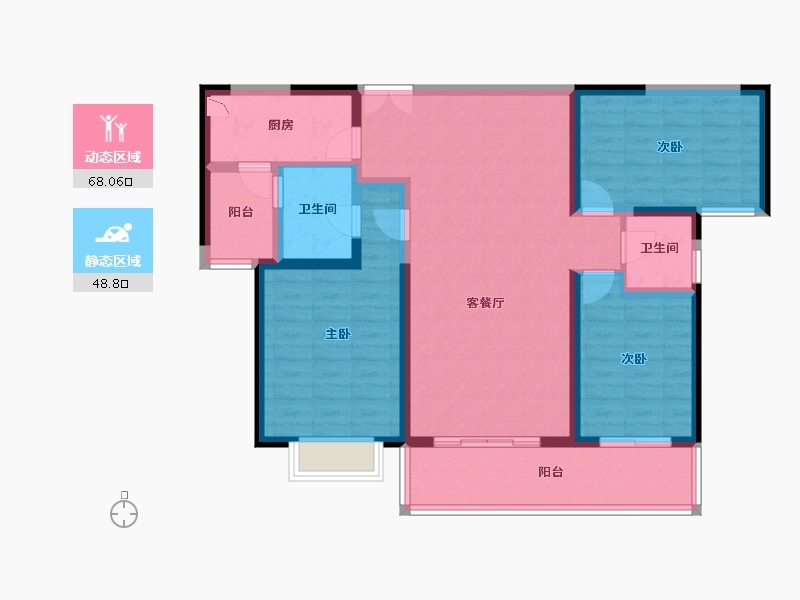 云南省-玉溪市-颐和翡翠府-104.09-户型库-动静分区