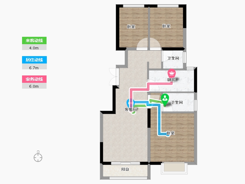 河北省-邯郸市-荣盛君兰苑-88.01-户型库-动静线