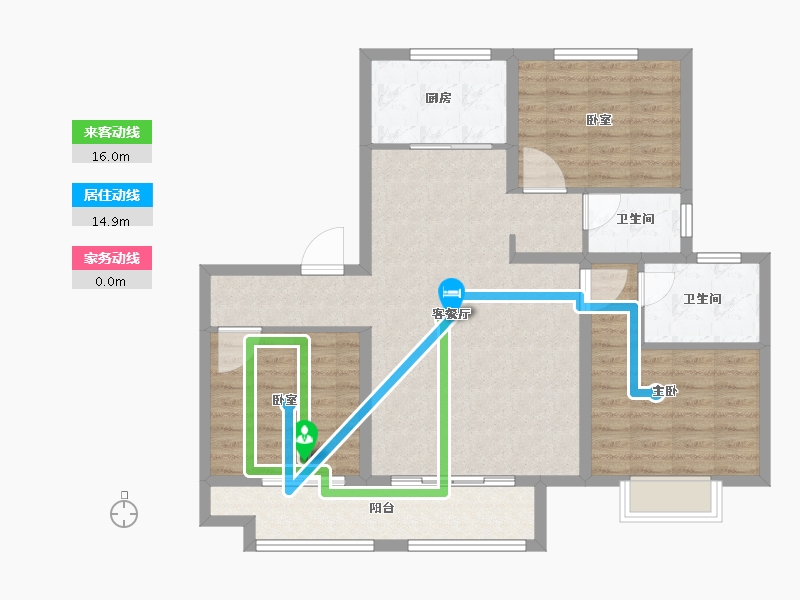 山东省-济宁市-绿郡公馆-100.70-户型库-动静线