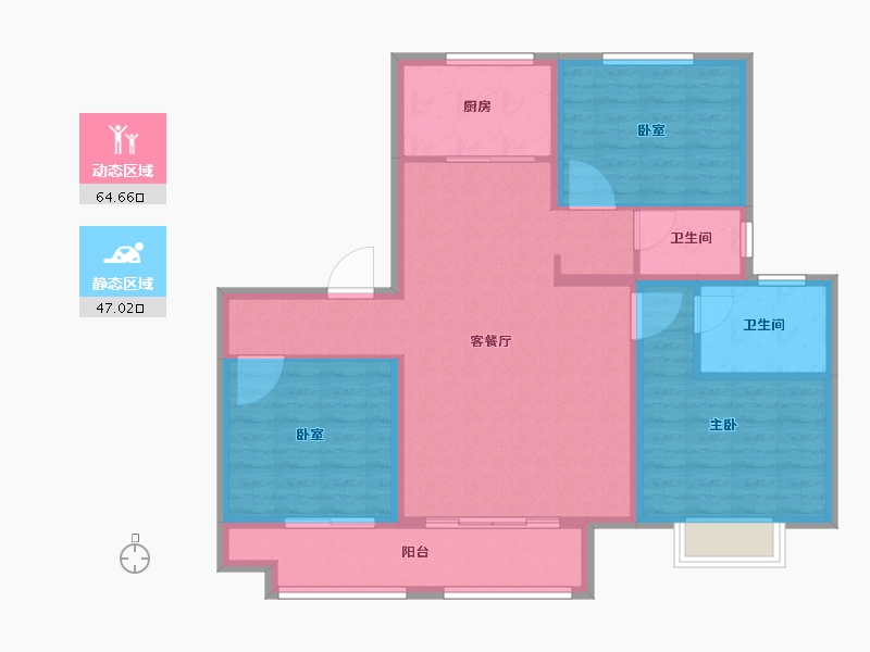 山东省-济宁市-绿郡公馆-100.70-户型库-动静分区