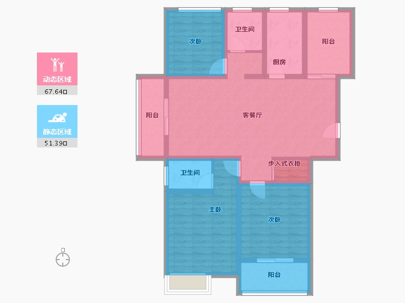 江苏省-连云港市-福居·新天地-105.49-户型库-动静分区