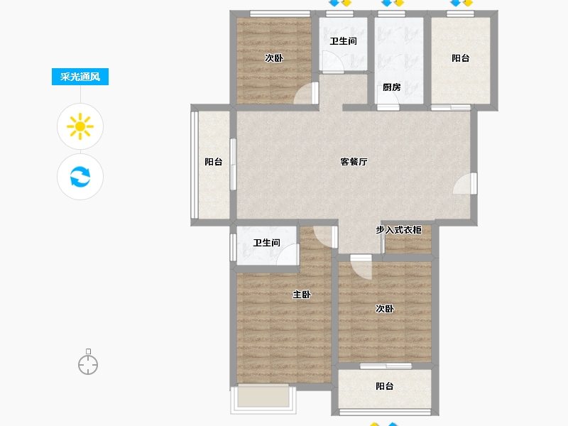 江苏省-连云港市-福居·新天地-105.49-户型库-采光通风