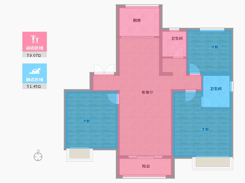 河南省-焦作市-中原·九鼎毓秀-99.61-户型库-动静分区