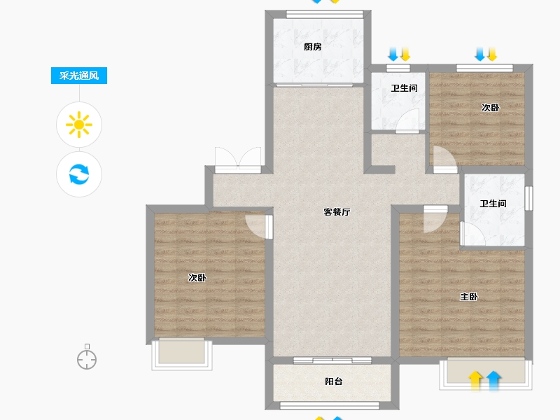 河南省-焦作市-中原·九鼎毓秀-99.61-户型库-采光通风