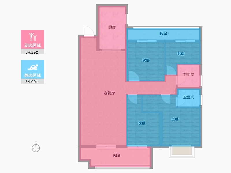 山东省-菏泽市-海鸿单州府君子印-106.49-户型库-动静分区