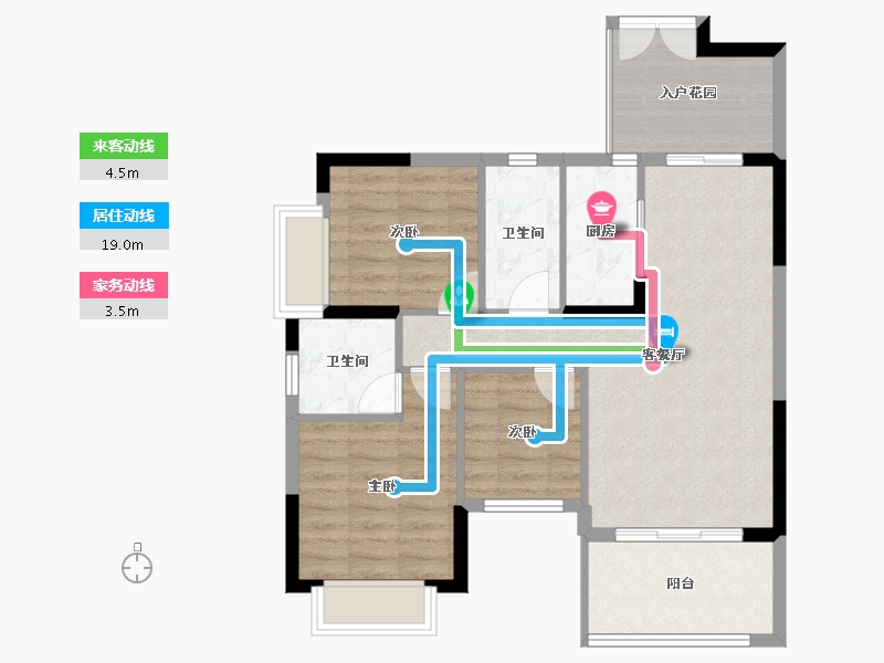 广东省-江门市-蓬江玉圭园-77.28-户型库-动静线