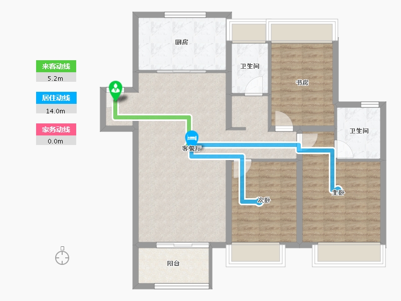 安徽省-滁州市-凯迪融创玉兰公馆-96.10-户型库-动静线