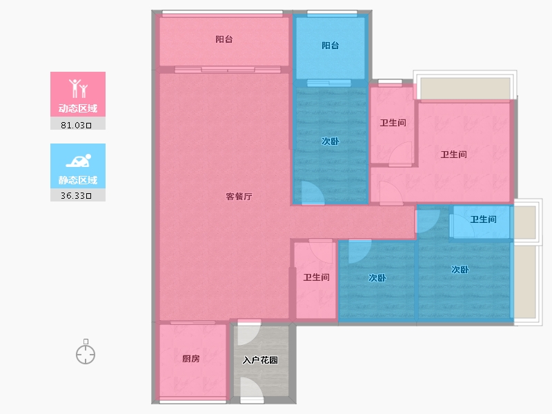 广东省-清远市-清新·凯旋门-111.21-户型库-动静分区