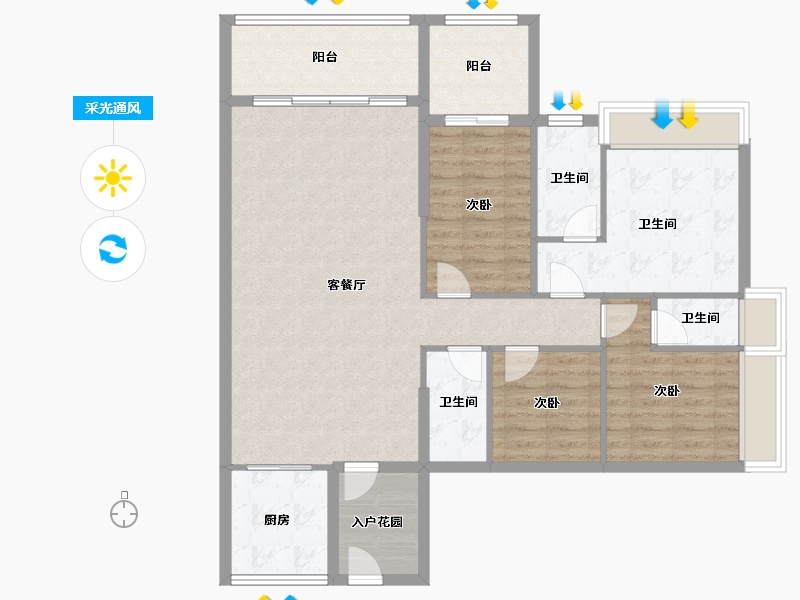 广东省-清远市-清新·凯旋门-111.21-户型库-采光通风