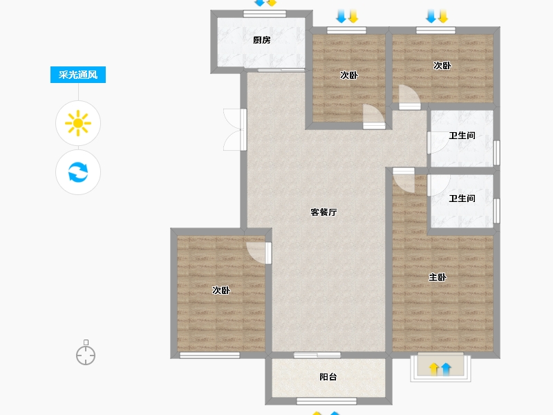 山东省-菏泽市-鑫源麗水城-113.33-户型库-采光通风