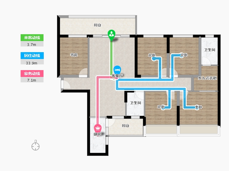 广西壮族自治区-贵港市-鑫炎凤凰城-121.39-户型库-动静线