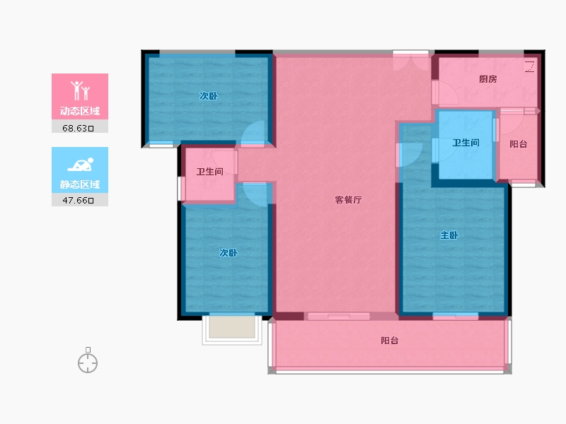 云南省-玉溪市-颐和翡翠府-103.60-户型库-动静分区