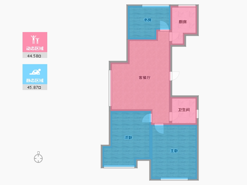 辽宁省-锦州市-东一锦绣蓝湾-80.40-户型库-动静分区