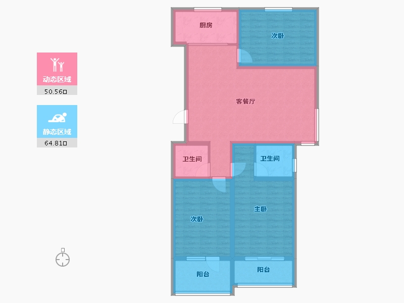 河北省-秦皇岛市-在水一方-103.01-户型库-动静分区