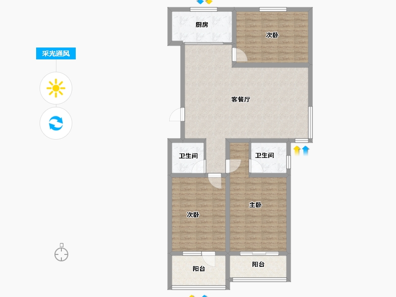 河北省-秦皇岛市-在水一方-103.01-户型库-采光通风