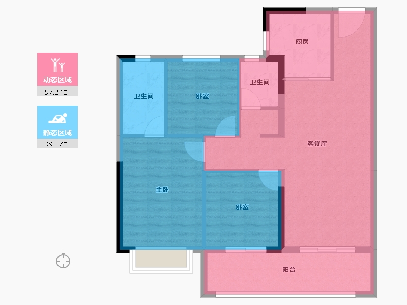 福建省-莆田市-三盛中梁璞悦风华-87.14-户型库-动静分区